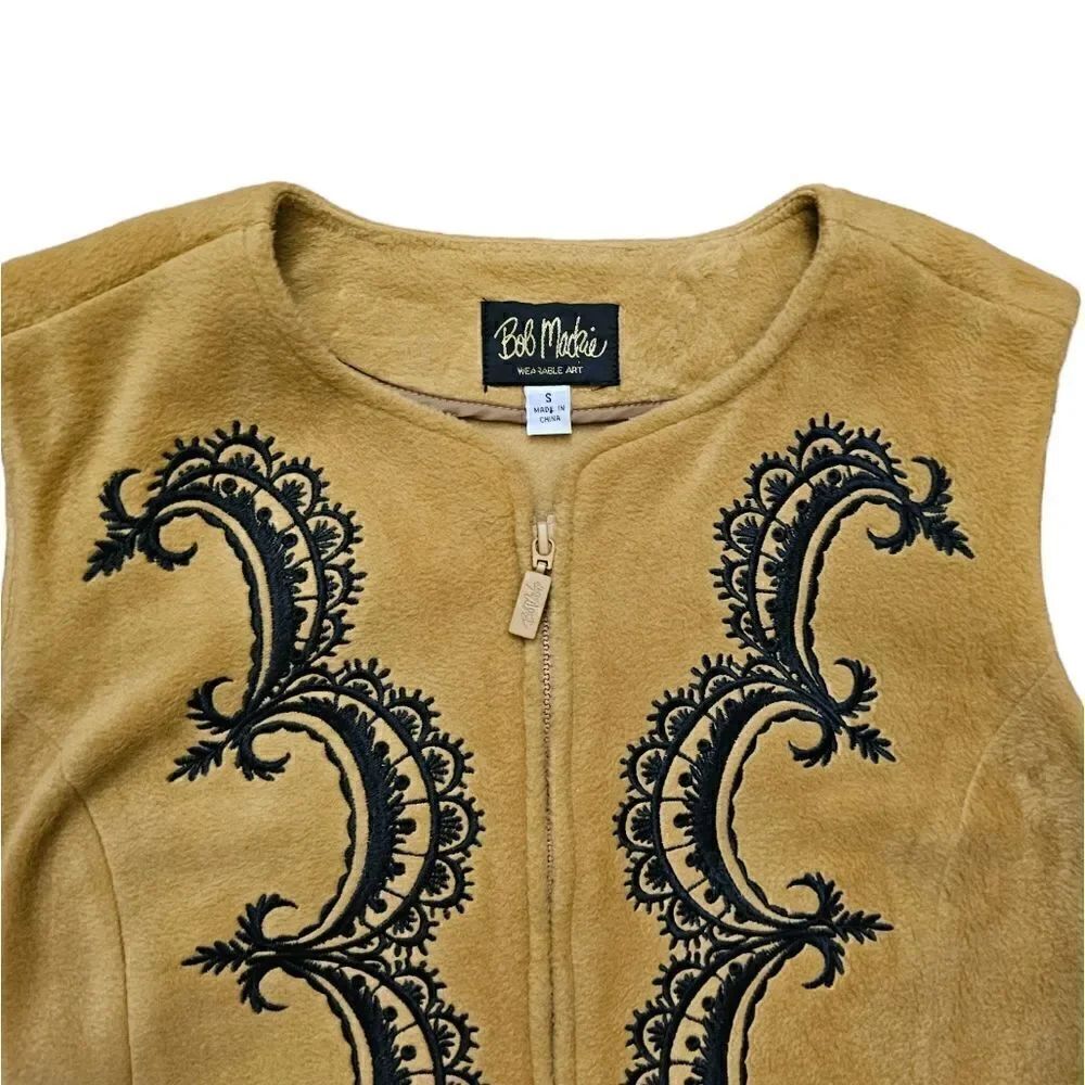 Women's BOB MACKIE Zip Up Sweater Vest Size Small VINTAGE - Picture 3 of 5